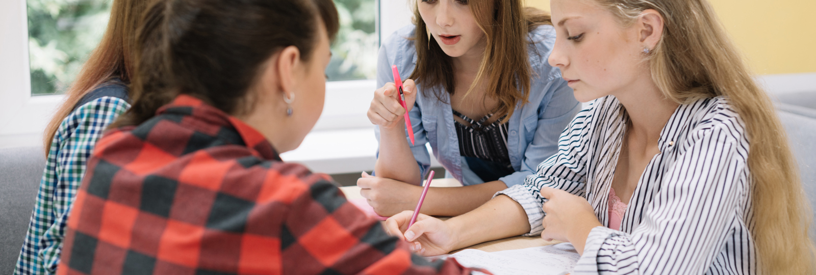 Young Girls Collaborating Studies